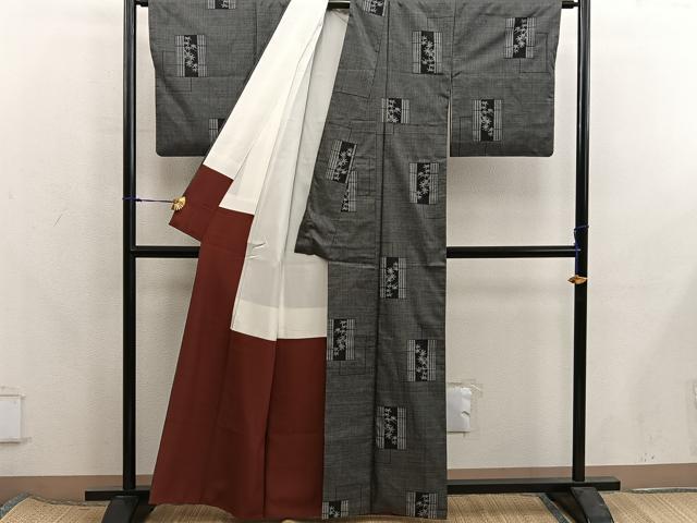 平和屋着物■本場大島紬　7マルキ　楓文　正絹　逸品　BAAX8203mz