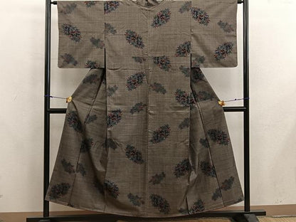 平和屋着物■本場大島紬　9マルキ　草葉文　正絹　逸品　未使用　BAAX8204mz