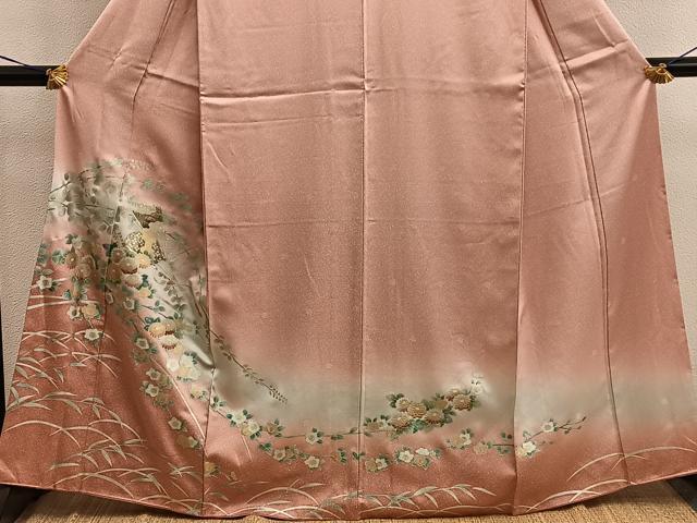 平和屋着物■訪問着　扇面菊花文　暈し染め　金彩　正絹　逸品　BAAX8205mz