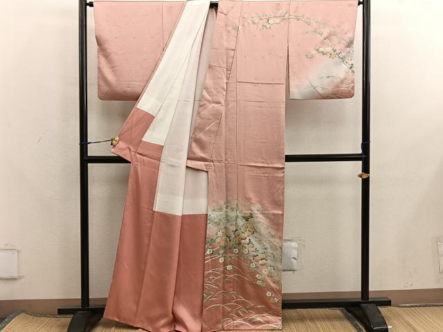 平和屋着物■訪問着　扇面菊花文　暈し染め　金彩　正絹　逸品　BAAX8205mz