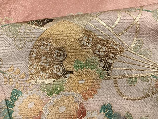 平和屋着物■訪問着　扇面菊花文　暈し染め　金彩　正絹　逸品　BAAX8205mz
