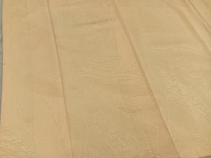 平和屋着物■上質な色無地　菊花地紋　花葉色　正絹　逸品　BAAX8207mz