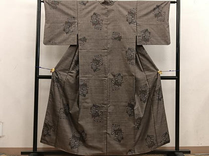 平和屋着物■本場大島紬　9マルキ　色紙重ね風景文　正絹　逸品　BAAX8208mz