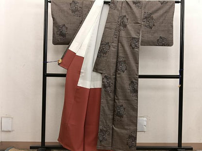 平和屋着物■本場大島紬　9マルキ　色紙重ね風景文　正絹　逸品　BAAX8208mz