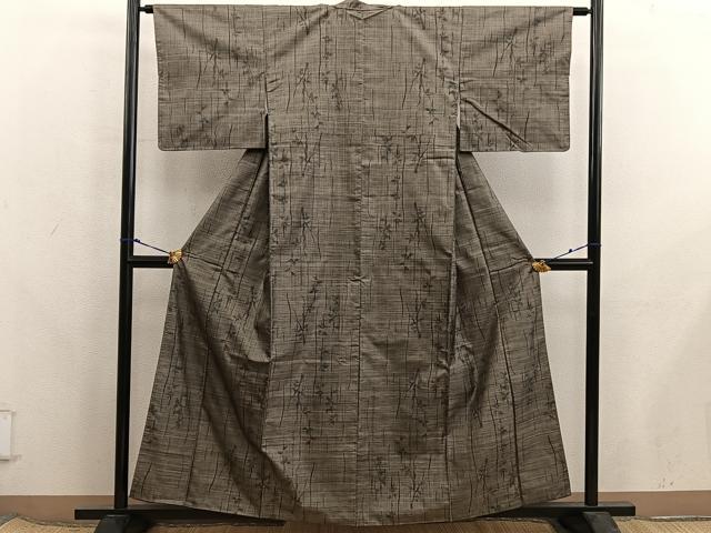 平和屋着物□本場大島紬 9マルキ 枝葉文 正絹 逸品 BAAX8212mz