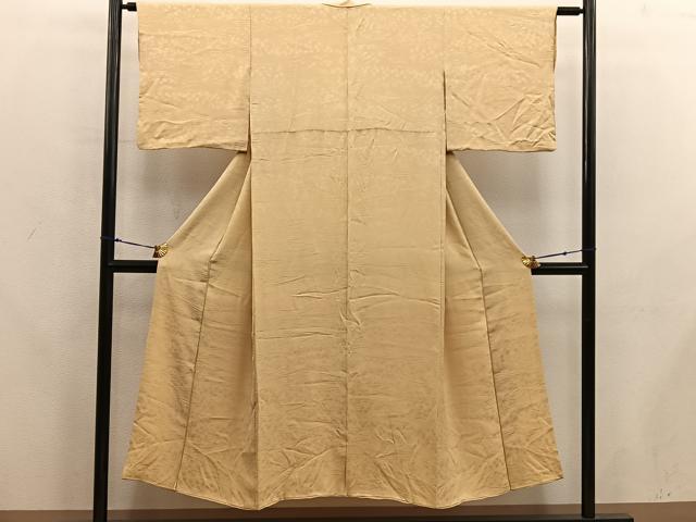 平和屋着物■上質な色無地　草花地紋　玉蜀黍色　正絹　逸品　BAAX8220mz