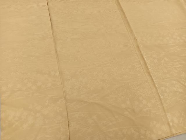 平和屋着物■上質な色無地　草花地紋　玉蜀黍色　正絹　逸品　BAAX8220mz