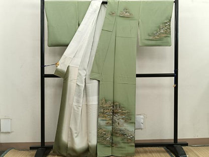 平和屋着物■訪問着　風景文　暈し染め　金彩　正絹　逸品　BAAX8221mz