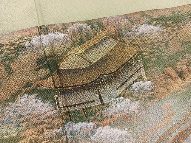 平和屋着物■訪問着　風景文　暈し染め　金彩　正絹　逸品　BAAX8221mz