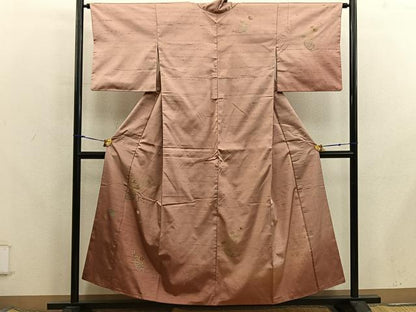 平和屋着物■訪問着　紬地　刺繍　菊花文　暈し染め　正絹　逸品　BAAX8222mz