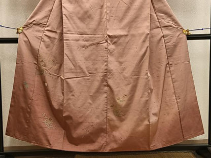 平和屋着物■訪問着　紬地　刺繍　菊花文　暈し染め　正絹　逸品　BAAX8222mz