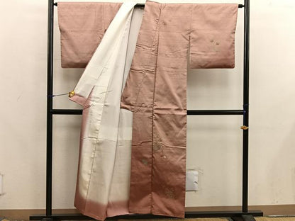 平和屋着物■訪問着　紬地　刺繍　菊花文　暈し染め　正絹　逸品　BAAX8222mz