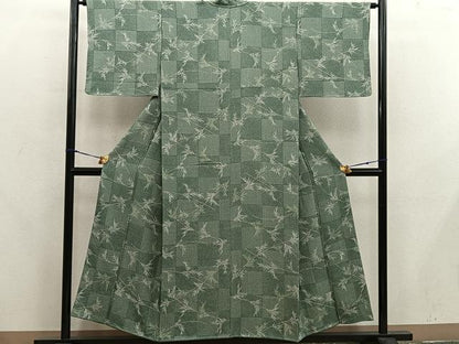 平和屋着物■上質な小紋　枝葉文　さが美扱い　正絹　逸品　BAAX8227mz