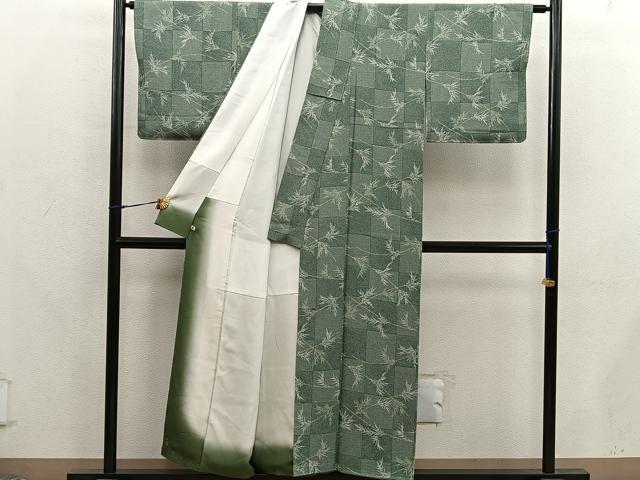 平和屋着物■上質な小紋　枝葉文　さが美扱い　正絹　逸品　BAAX8227mz