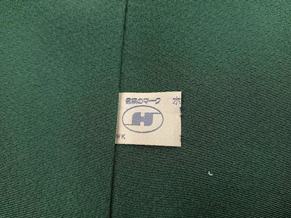 平和屋着物■上質な色無地　千歳緑色　正絹　逸品　BAAX8237mz