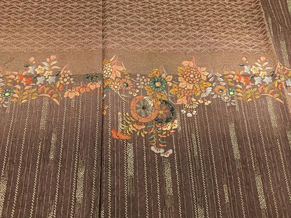 平和屋着物■訪問着　源氏車花文　金彩　正絹　逸品　BAAX8239mz