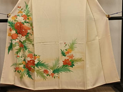 平和屋着物■訪問着　駒刺繍　牡丹花文　金彩　正絹　逸品　BAAX8240mz