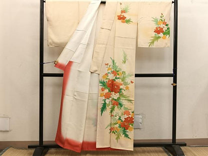 平和屋着物■訪問着　駒刺繍　牡丹花文　金彩　正絹　逸品　BAAX8240mz