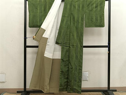 平和屋着物■上質な紬　縞　正絹　逸品　BAAX8241mz
