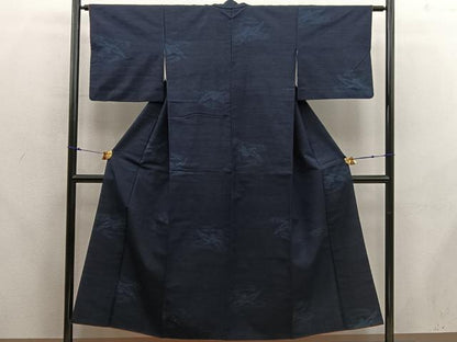 平和屋着物■結城紬　幾何学文様　飛び亀甲柄　正絹　逸品　BAAX8242mz