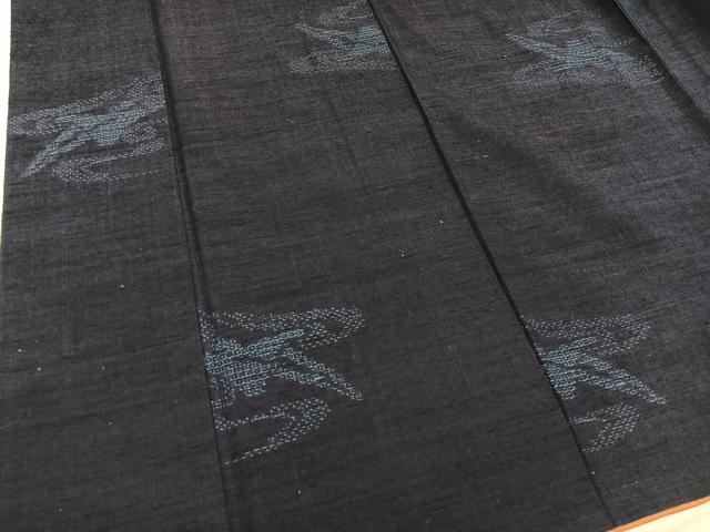平和屋着物■結城紬　幾何学文様　飛び亀甲柄　正絹　逸品　BAAX8242mz