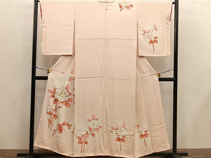 平和屋着物■訪問着　枝椿　暈し染め　金彩　正絹　逸品　BAAX8243mz
