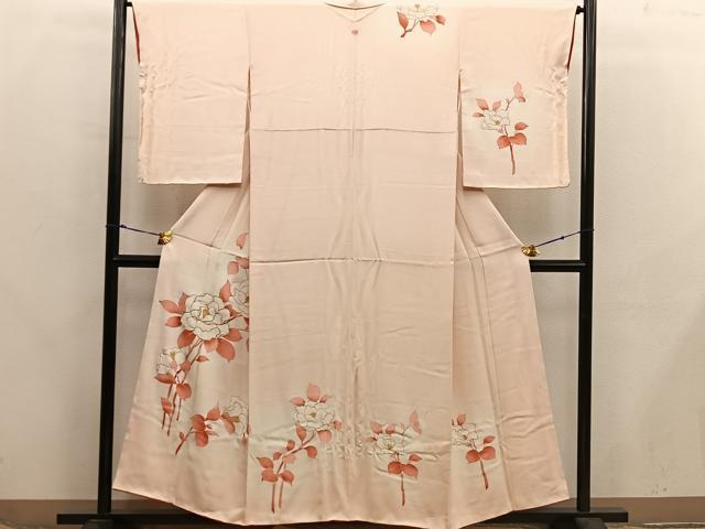 平和屋着物■訪問着　枝椿　暈し染め　金彩　正絹　逸品　BAAX8243mz