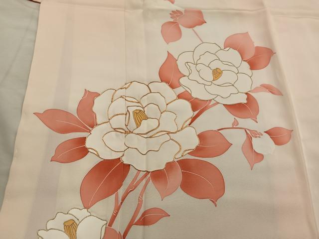 平和屋着物■訪問着　枝椿　暈し染め　金彩　正絹　逸品　BAAX8243mz