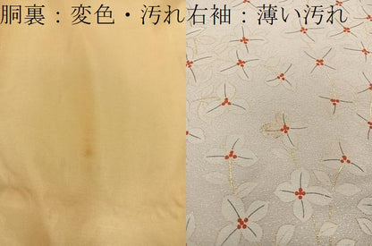 平和屋着物■上質な小紋　草花文　金彩　正絹　逸品　BAAX8244mz