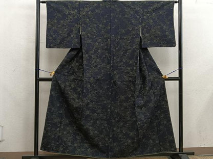 平和屋着物■上質な紬　草花文　正絹　逸品　未使用　BAAX8250mz