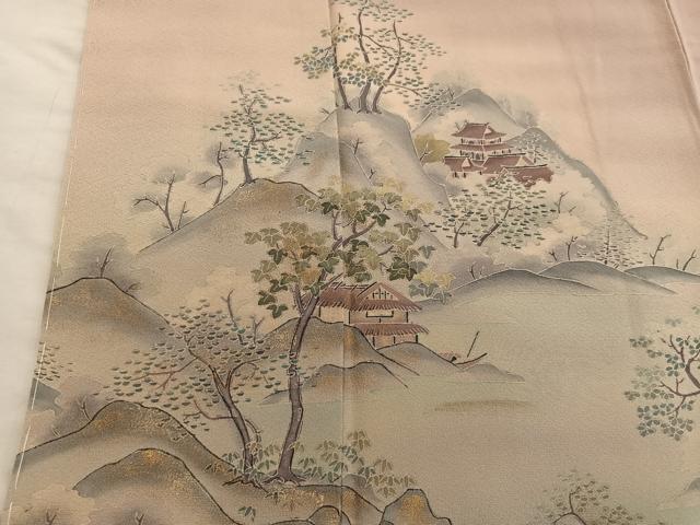平和屋着物■訪問着　風景文　暈し染め　金彩　正絹　逸品　BAAX8259mz