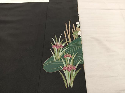 平和屋着物■豪華黒留袖　作家物　刺繍　鴛鴦花文　金彩　正絹　逸品　BAAX8261mz
