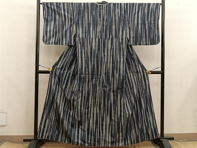 平和屋着物■上質な紬　縞　正絹　逸品　BAAX8264mz