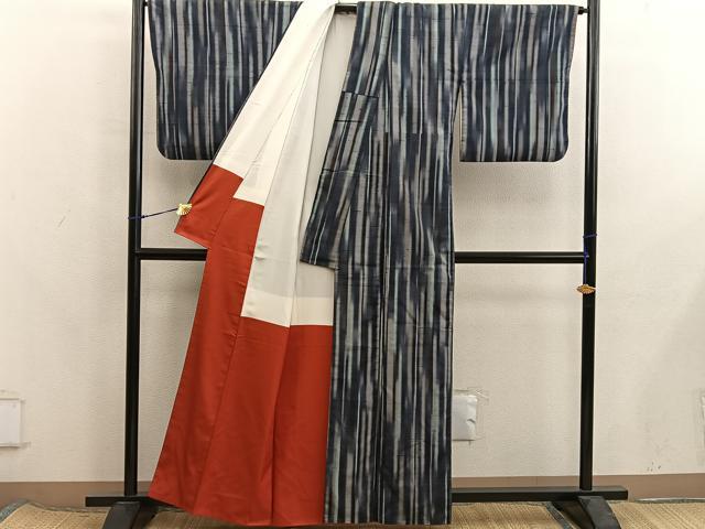 平和屋着物■上質な紬　縞　正絹　逸品　BAAX8264mz