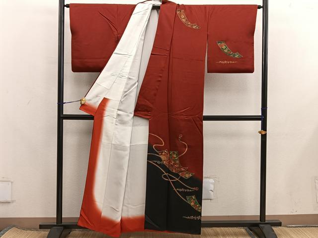 平和屋着物■訪問着　花車文　暈し染め　金彩　正絹　逸品　BAAX8266mz