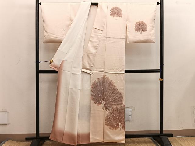平和屋着物■訪問着　孔雀　正絹　逸品　BAAX8268mz