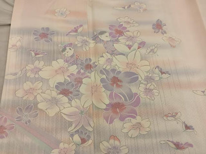 平和屋着物■訪問着　唐子花文　暈し染め　正絹　逸品　BAAX8274mz