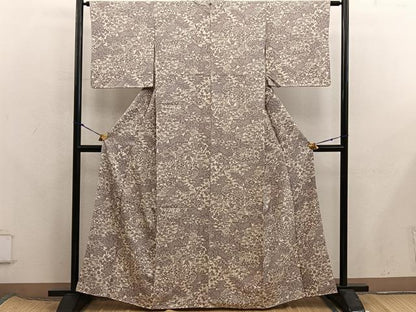 平和屋着物■上質な小紋　型染め　菊花文　正絹　逸品　BAAX8275mz