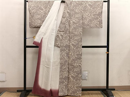 平和屋着物■上質な小紋　型染め　菊花文　正絹　逸品　BAAX8275mz