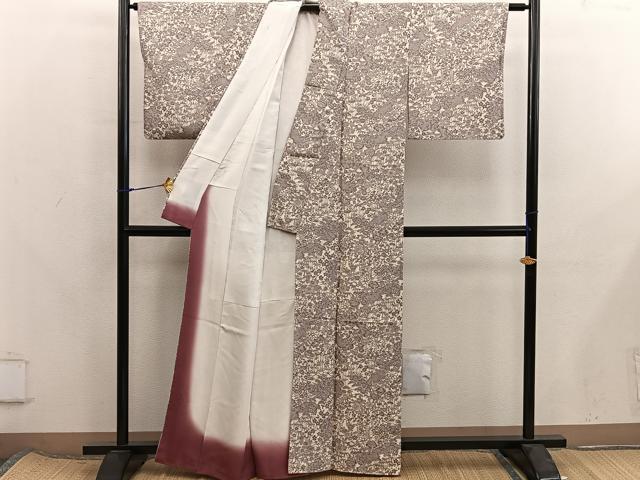 平和屋着物■上質な小紋　型染め　菊花文　正絹　逸品　BAAX8275mz
