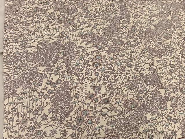 平和屋着物■上質な小紋　型染め　菊花文　正絹　逸品　BAAX8275mz
