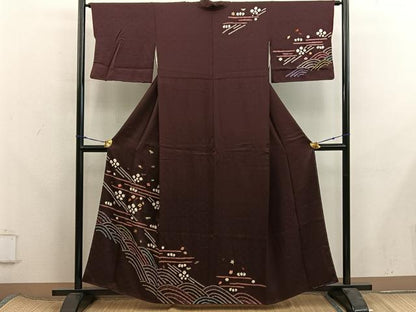 平和屋着物■訪問着　絞り　刺繍　梅花文　正絹　逸品　BAAX8276mz