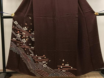 平和屋着物■訪問着　絞り　刺繍　梅花文　正絹　逸品　BAAX8276mz
