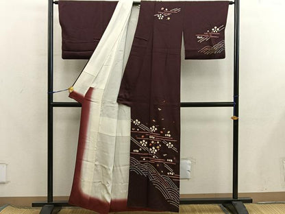 平和屋着物■訪問着　絞り　刺繍　梅花文　正絹　逸品　BAAX8276mz
