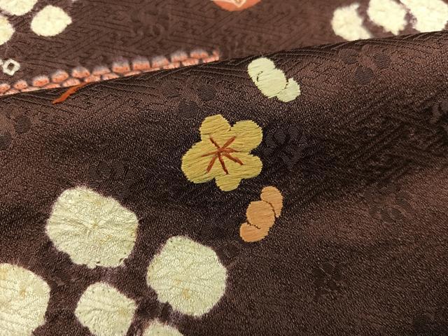平和屋着物■訪問着　絞り　刺繍　梅花文　正絹　逸品　BAAX8276mz