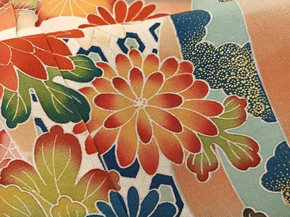 平和屋着物■豪華黒留袖　友禅　作家物　菊花文　暈し染め　金彩　正絹　逸品　BAAX8279mz