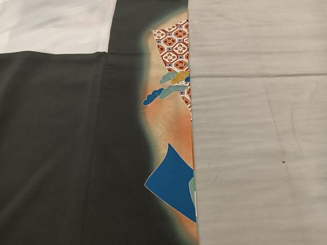 平和屋着物■豪華黒留袖　友禅　作家物　菊花文　暈し染め　金彩　正絹　逸品　BAAX8279mz