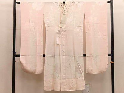 平和屋着物■振袖用長襦袢　無双仕立て　菊地紋　暈し染め　半衿刺繍　正絹　逸品　BAAX8280mz