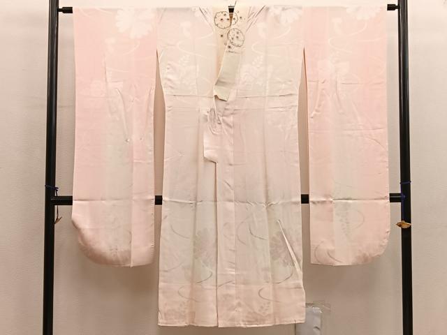 平和屋着物■振袖用長襦袢　無双仕立て　菊地紋　暈し染め　半衿刺繍　正絹　逸品　BAAX8280mz