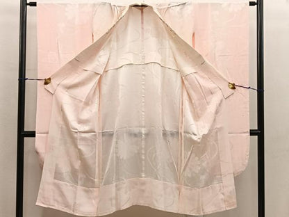 平和屋着物■振袖用長襦袢　無双仕立て　菊地紋　暈し染め　半衿刺繍　正絹　逸品　BAAX8280mz